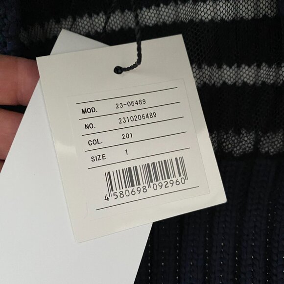 NWT  Sacai Striped Cape With Hood in Navy, size "1" (fits S/M) - Picture 3 of 9